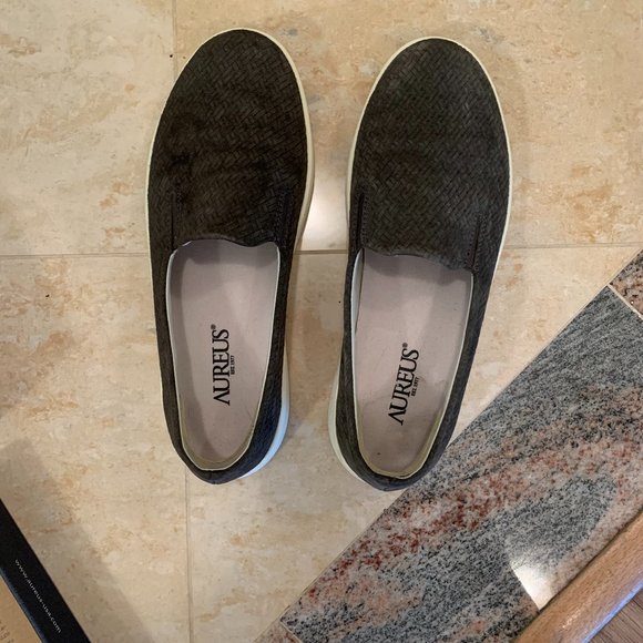 Aureus Gray Suede Slip on Sneakers - Picture 1 of 6